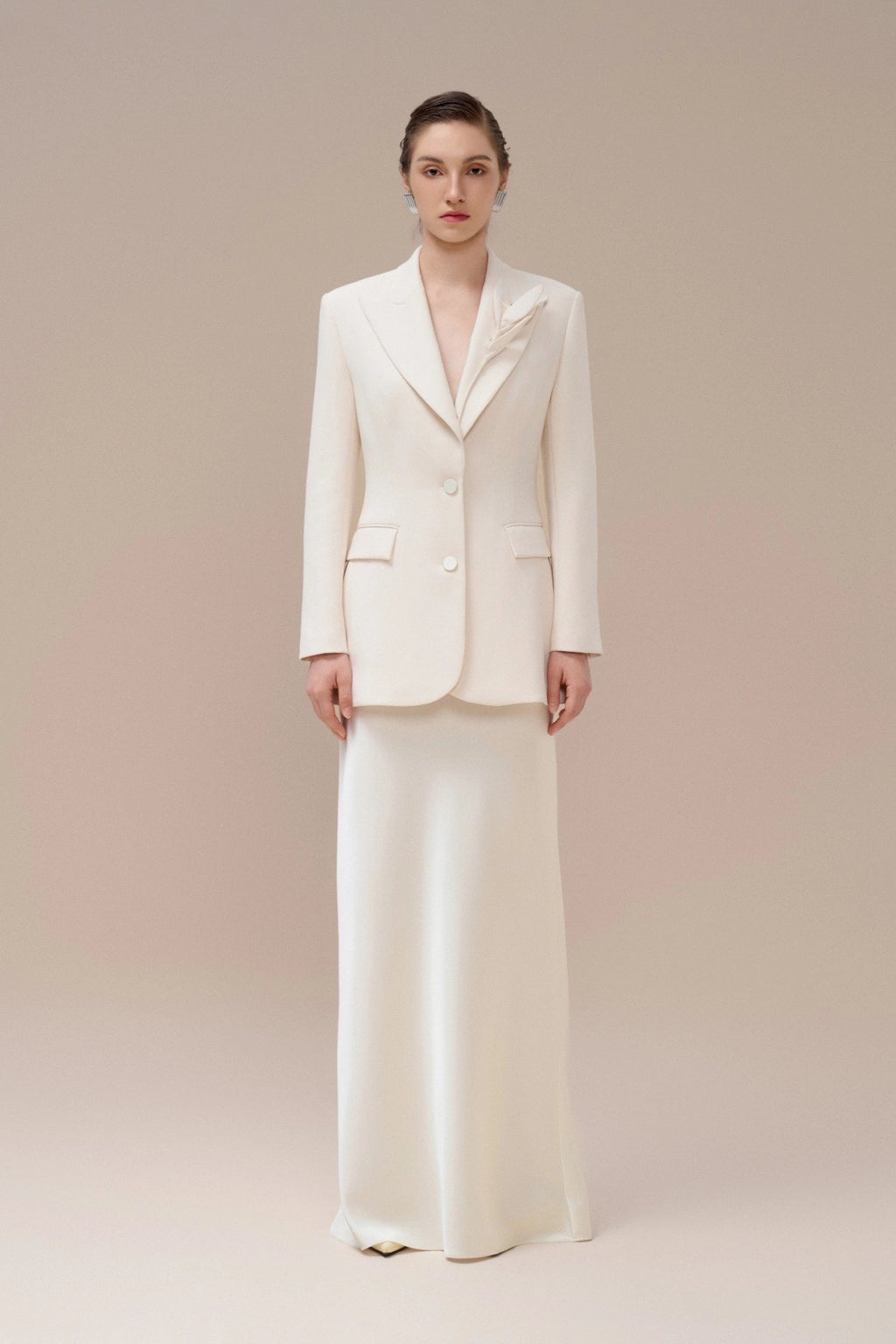 Fiona Notched Blazer - Ivory