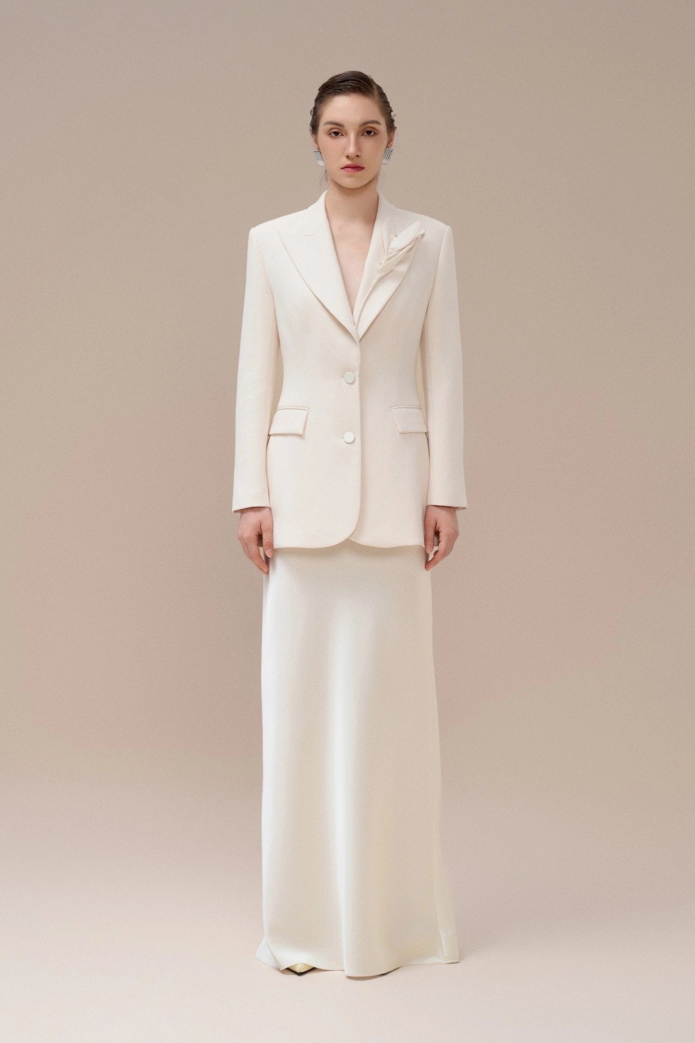 Fiona Notched Blazer - Ivory