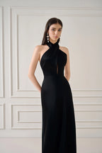 Belni Silk-Satin Long Dress