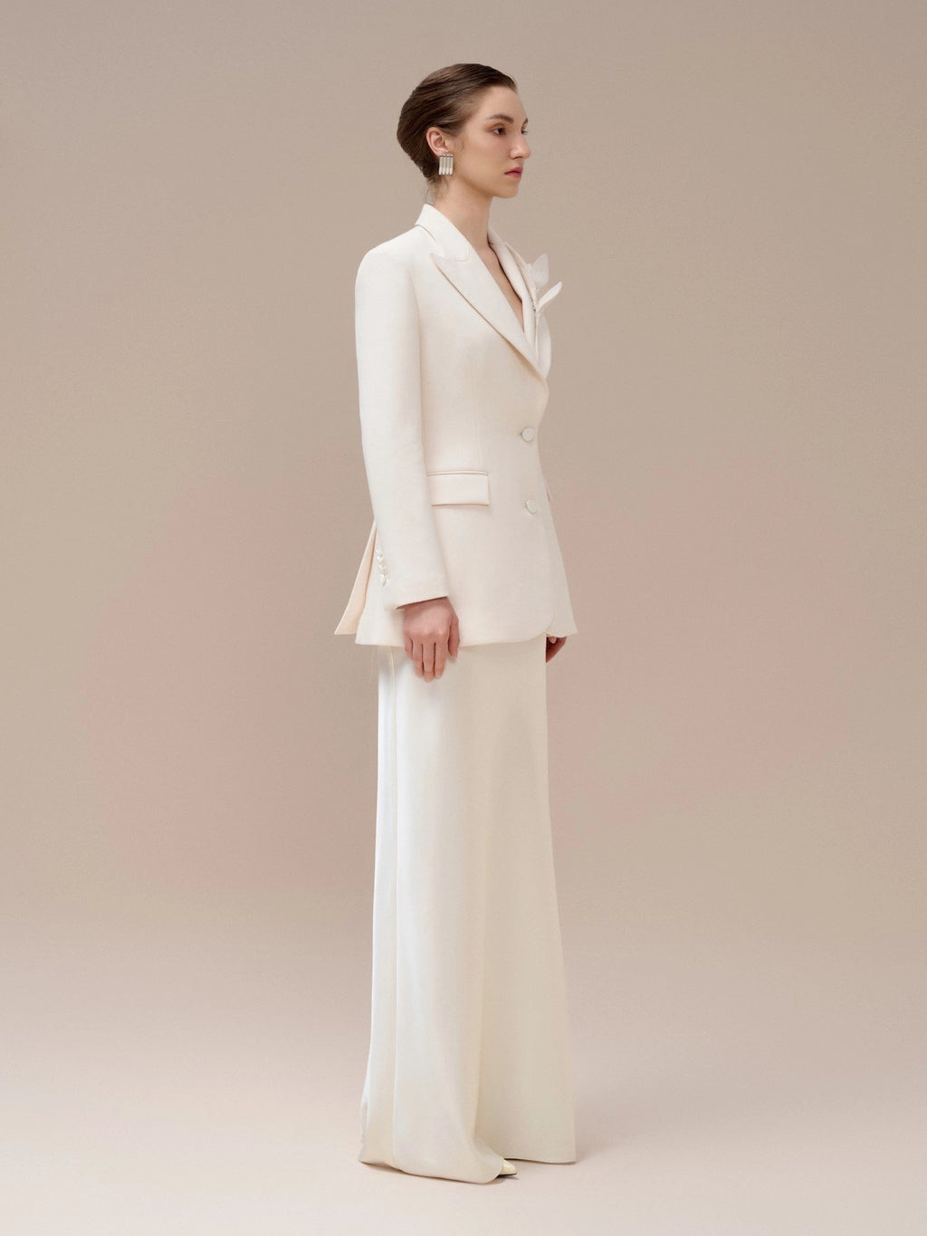 Fiona Notched Blazer - Ivory