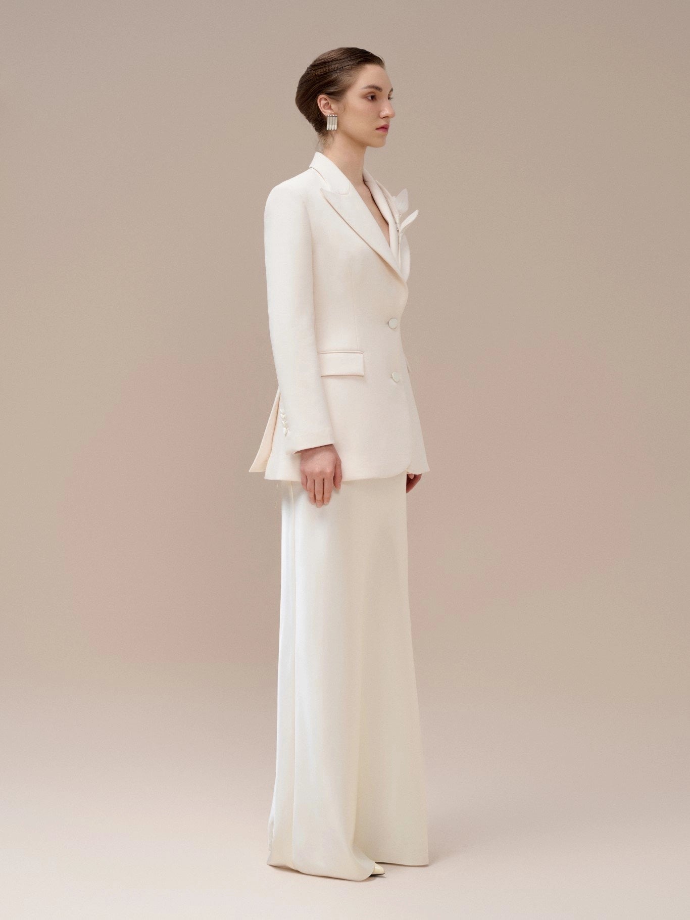 Fiona Notched Blazer - Ivory