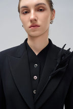 Fiona Notched Blazer - Black