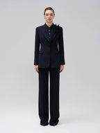 Fiona Notched Blazer - Black