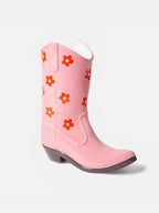Rodeo Cowboy Boot Vase Pink
