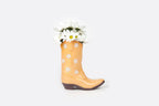Rodeo Cowboy Boot Vase Yellow
