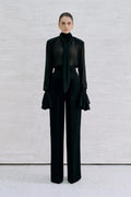 Thalia Long Blouse – Black