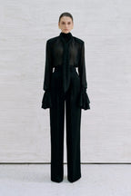 Thalia Long Blouse – Black