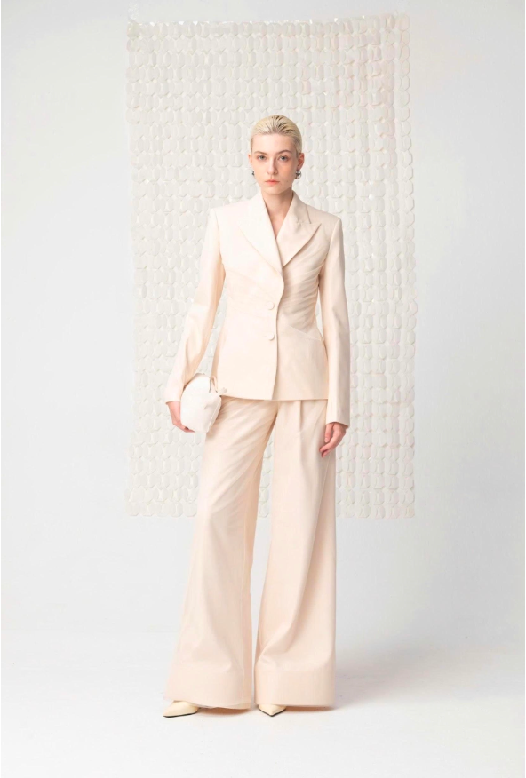 Tailored Peplum Jacket - Ivory