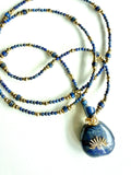 Lapis Lazuli Potion Bottle Pendant with Lapis Lazuli and Gold Hematite