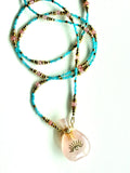 Rose Quartz Potion Bottle Pendant with Apatite and Pink Tourmaline