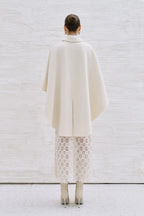 Hina EMB Cashmere-Blend Cape - Ivory