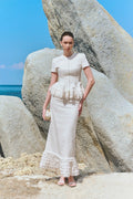 Celine Scallop Peplum - White
