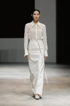 Lustrous Veil Shirt - White