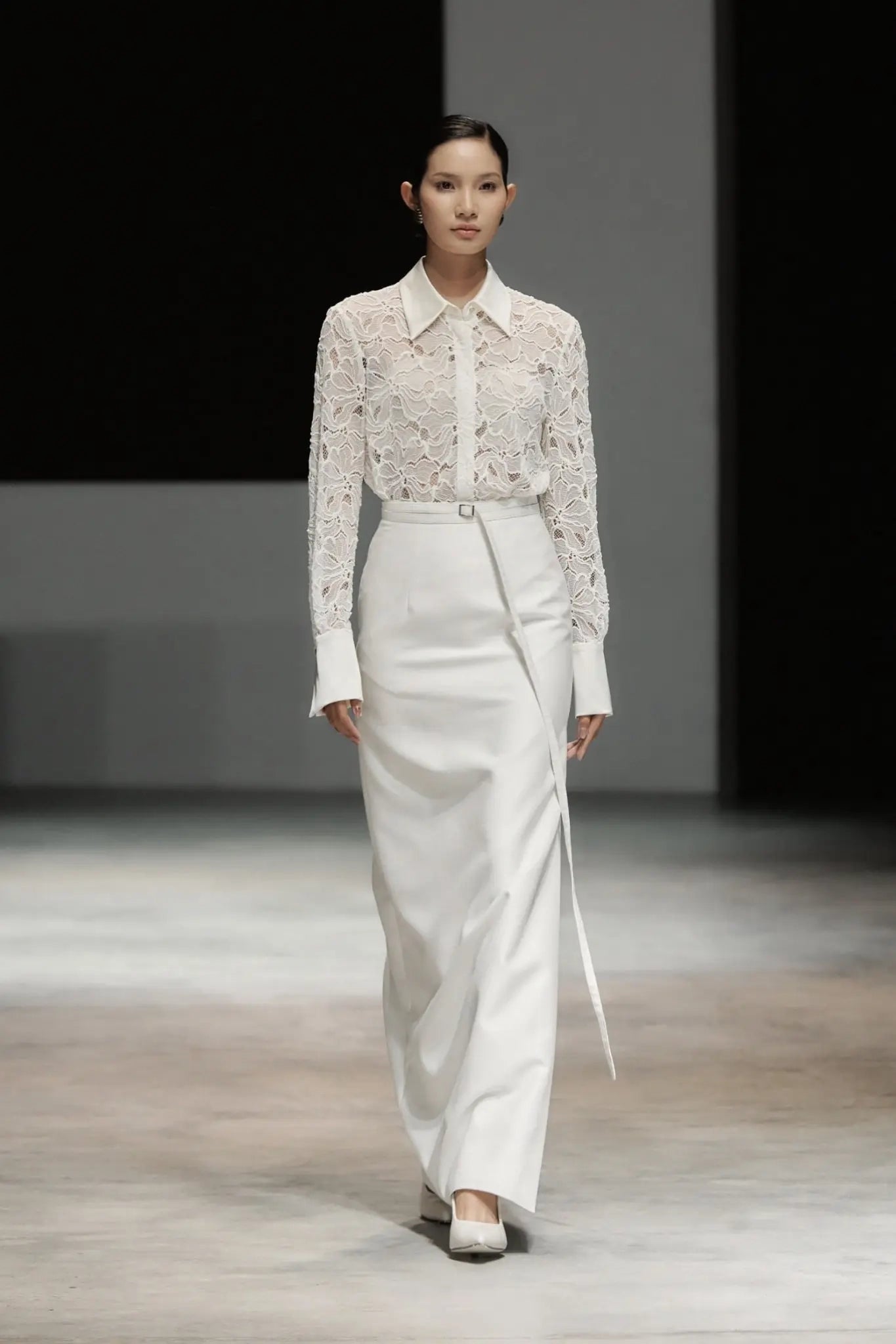 Lustrous Veil Shirt - White