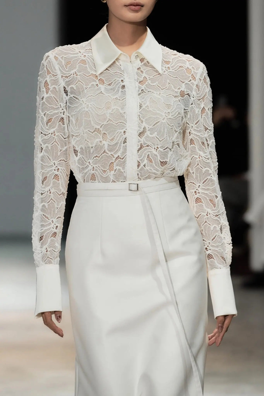 Lustrous Veil Shirt - White