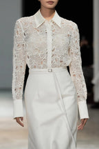 Lustrous Veil Shirt - White
