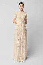 Lace Bloom Gown Dress - Ivory