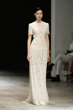 Lace Bloom Gown Dress - Ivory