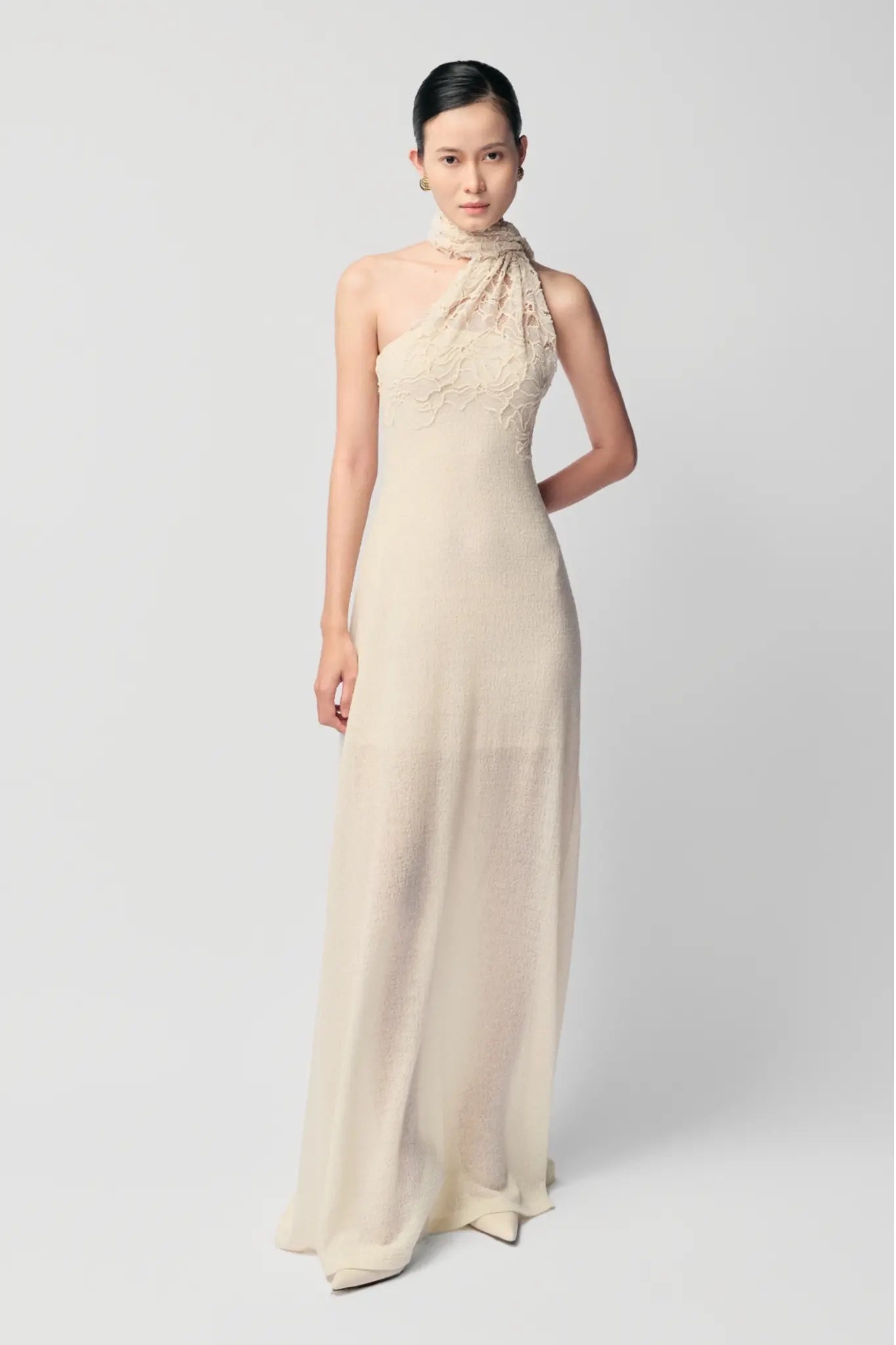 Corinne Elegant Lace Dress - Ivory