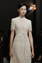 Lace Bloom Gown Dress - Ivory