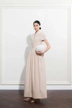 Eloria Shirt-Collar Midi Dress - Pink