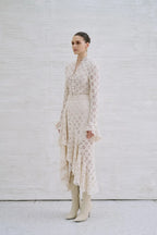 Lar Lace Fluted Skirt - Ivory
