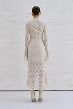 Lar Lace Fluted Skirt - Ivory