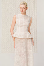 Nocturne Floral Lace Maxi Skirt - Ivory