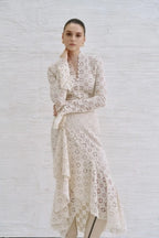 Lar Lace Fluted Skirt - Ivory